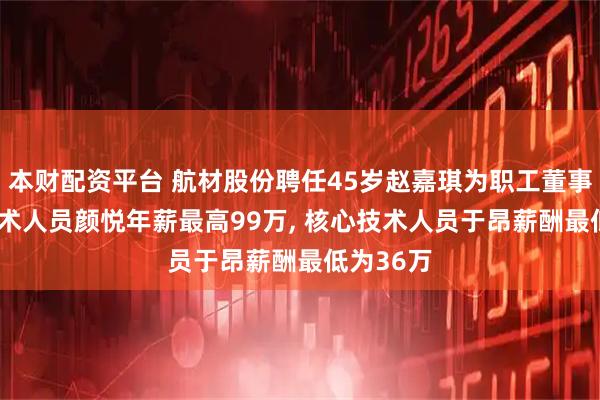 本财配资平台 航材股份聘任45岁赵嘉琪为职工董事, 核心技术人员颜悦年薪最高99万, 核心技术人员于昂薪酬最低为36万